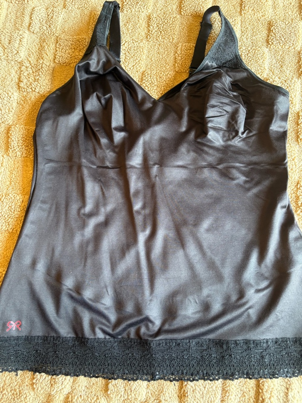 Ruby Ribbon Black Lace Cami